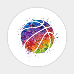 Basketball Ball Colorful Watercolor Magnet